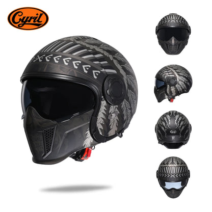 Modular Motorcycle Helmet - Full Face/Open Face 3/4 Dual Visor Helmet (ECE/DOT Certified, Unisex)