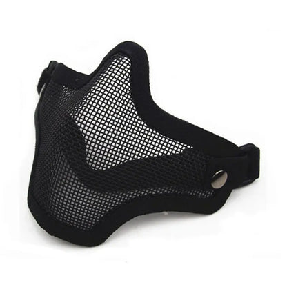 Tactical Steel Mesh Half Face Mask - Camouflage Protective Gear for Paintball, Airsoft & Hunting