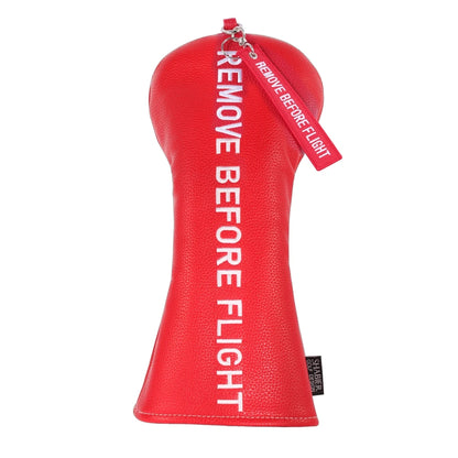 "Remove Before Flight" Golf Club Headcover - Premium Synthetic Leather Protection for Driver, Putter & Woods
