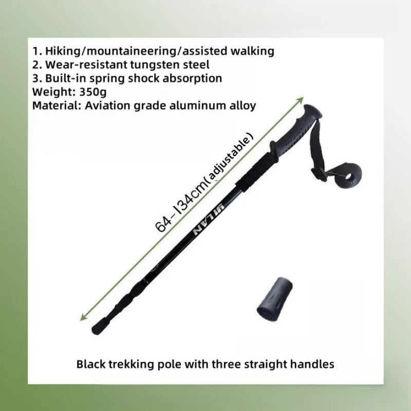 Adjustable Trekking Poles - Lightweight Collapsible Anti-Shock Hiking Sticks for Men and Women