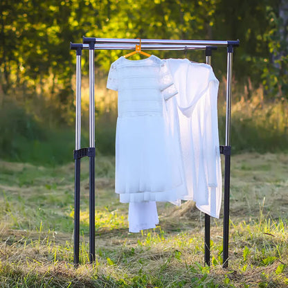 Portable Aluminum Alloy Folding Hanger - Space-Saving Coat Drying Rack for Camping and Travel