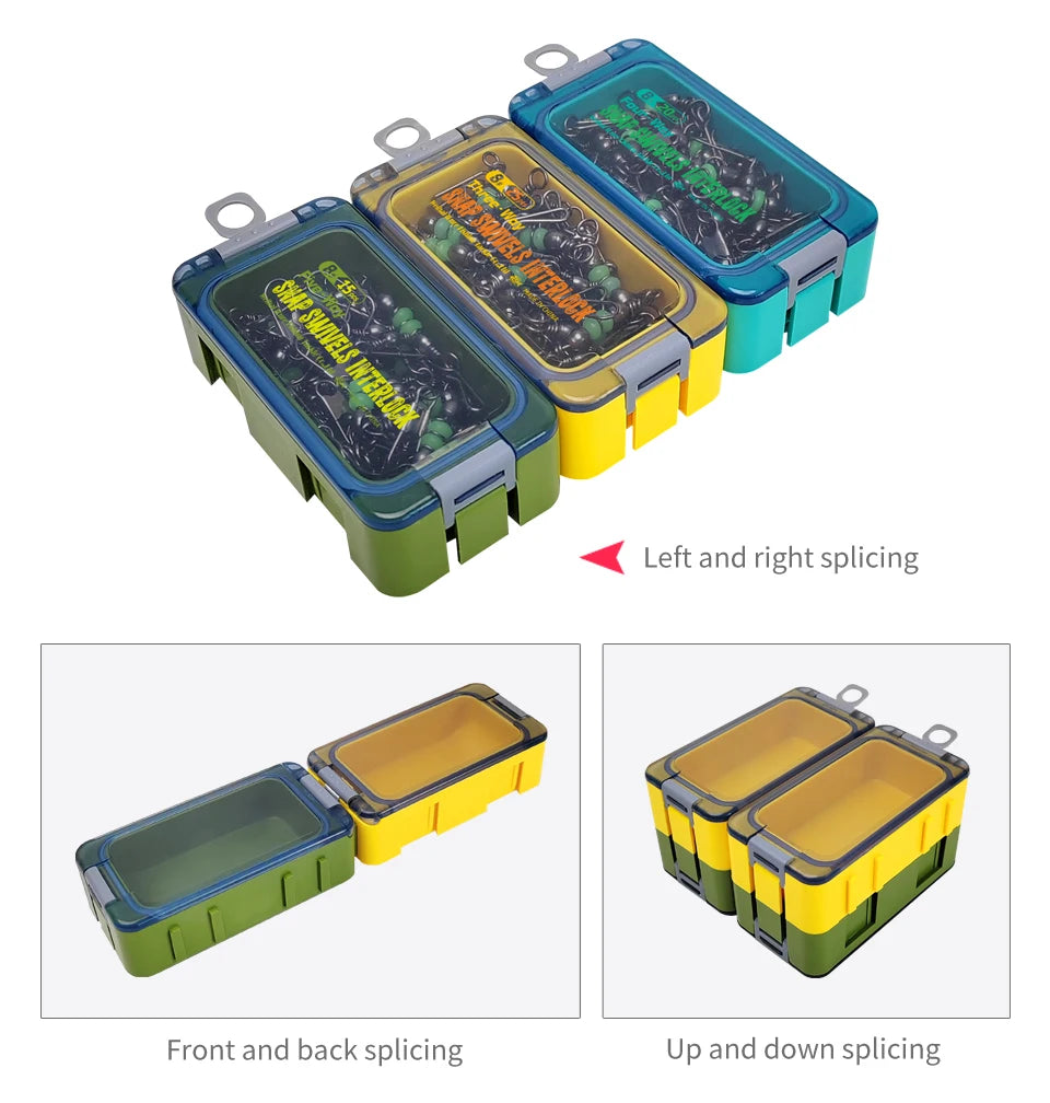 Premium Fishing Swivel Connector Set - Size 8# 10# with Bearing Rolling Swivel & Interlock Snap