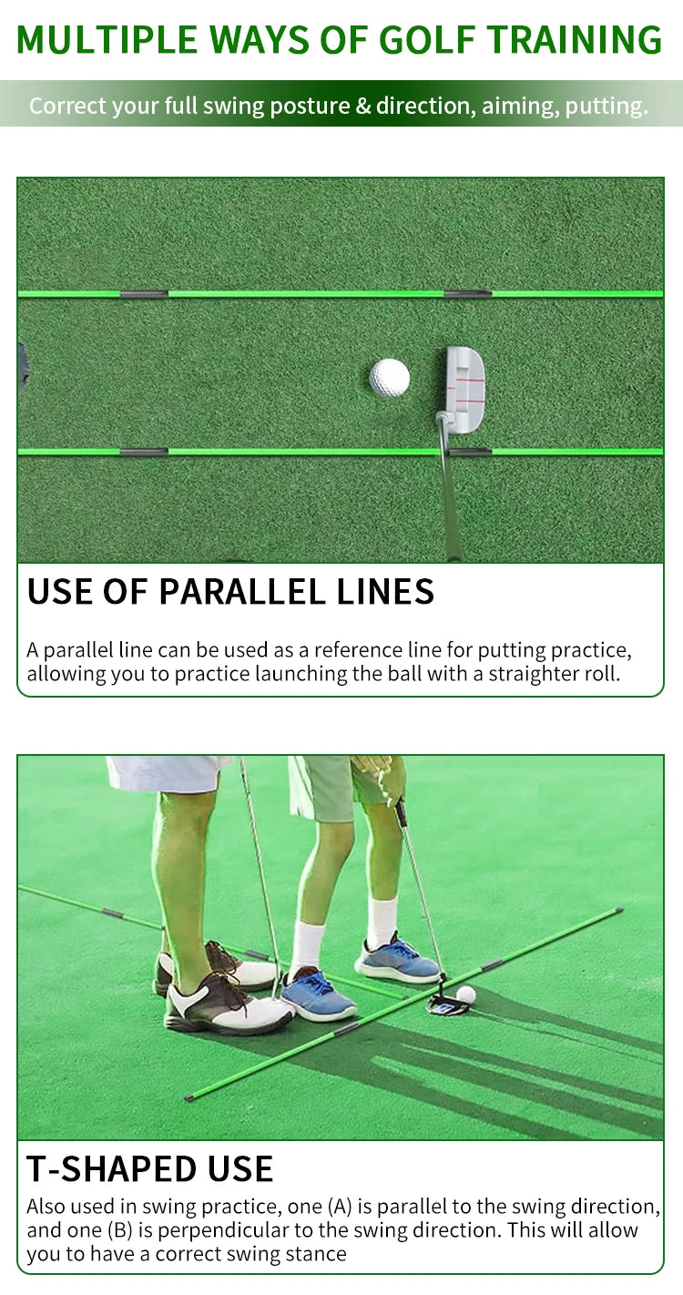 Golf Alignment Sticks 2-Pack - 48" Foldable Practice Rods for Portable Training