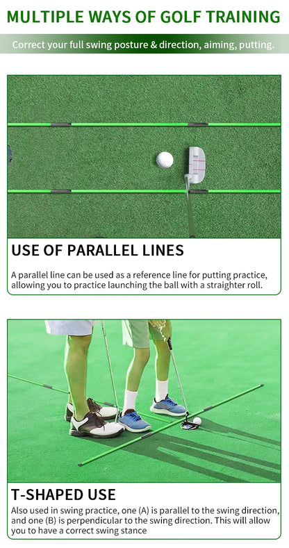 Golf Alignment Sticks 2-Pack - 48" Foldable Practice Rods for Portable Training