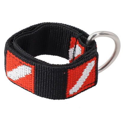 Adjustable Scuba Diving Wrist Lanyard - Metal D-Ring Webbing Strap for Freediving & Swimming Equipment