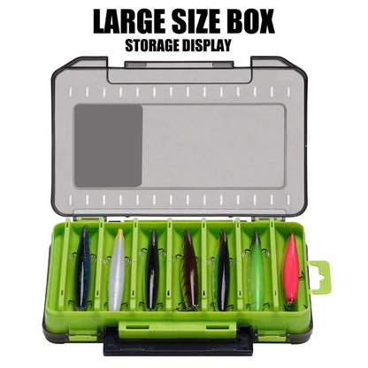 SAMOLLA Dual-Compartment Fishing Tackle Organizer - Premium Compact Storage Box for Lures, Hooks & Baits with Durable Construction