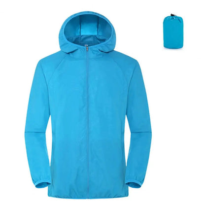 Ultra-Light Waterproof Sun Protection Jacket - Portable Foldable Hooded Windbreaker with UV Protection for Camping & Hiking