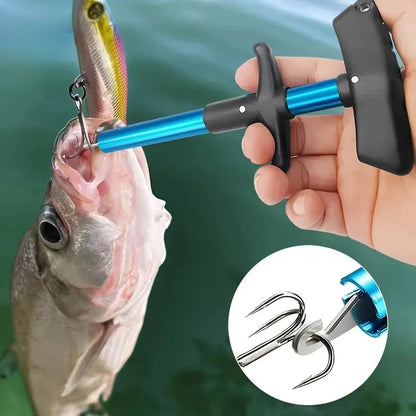 Portable Aluminum Fish Hook Remover - T-Hook Taker Tool for Fishing Tackle Equipment (1 Piece)