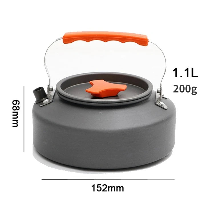 Portable Aluminum Alloy Camping Kettle - Multi-Size (0.8L/1.1L/1.2L/1.6L/2L/2.5L) for Outdoor Coffee & Tea - Perfect for Hiking, Fishing, Picnic & Cooking