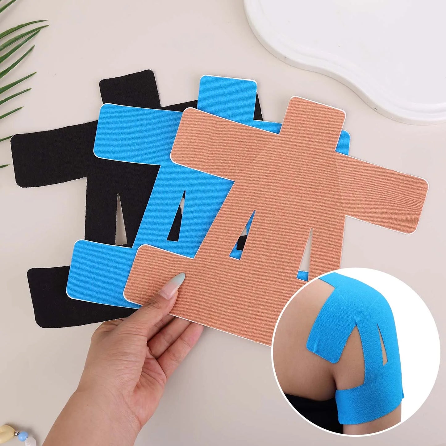 Precut Kinesiology Shoulder Tape - Waterproof & Breathable Elastic Sports Tape for Pain Relief & Muscle Support