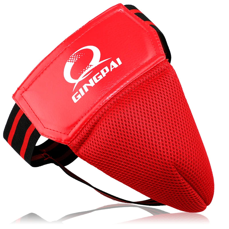 Adult Male MMA Groin Protector - Red & Black Jockstrap for Boxing, Sanda, Taekwondo & Kickboxing Training