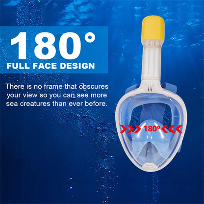 Full Face Snorkeling Mask - Anti-Fog Underwater Diving Goggles for Kids & Adults Swimming Equipment