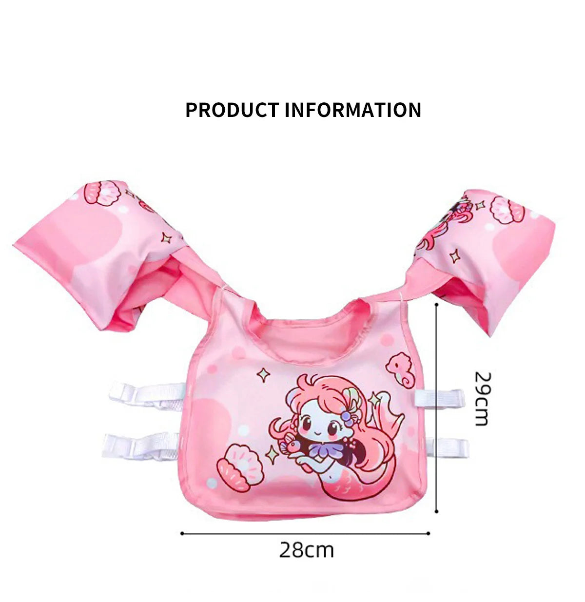 Kids Swimming Safety Vest - Inflatable Pool Float Ring with Arm Support for Children Water Play Equipment