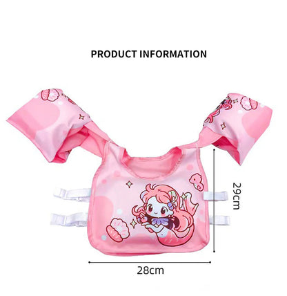 Kids Swimming Safety Vest - Inflatable Pool Float Ring with Arm Support for Children Water Play Equipment