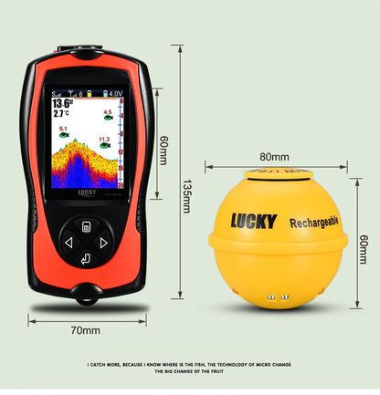 Wireless Fish Finder - Rechargeable Sonar Sensor 45M Depth for Portable Fishing