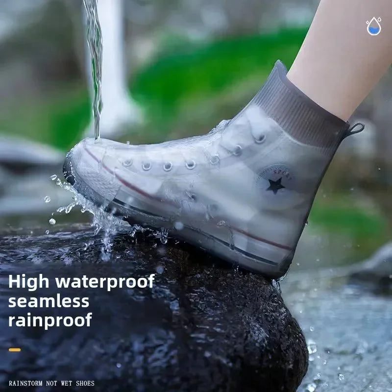 Silicone Waterproof Shoe Covers - Reusable Non-Slip Thick Wear-Resistant Rain Boot Protectors for Travel & Outdoor