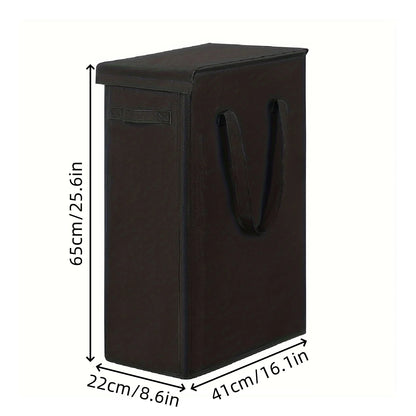 Wheeled Laundry Hamper with Lid - Closed Storage Basket for Bedroom, Bathroom & Laundry Room