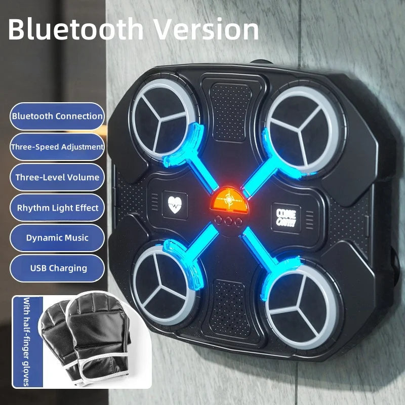 Smart Music Boxing Trainer - Wall-Mounted Electronic Strike Target for Home Indoor Training & Reaction Development