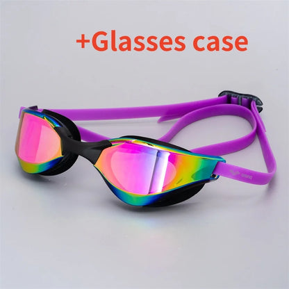 Professional HD Anti-Fog Swimming Goggles - Leak-Proof Adjustable Silicone Eyewear for Men & Women