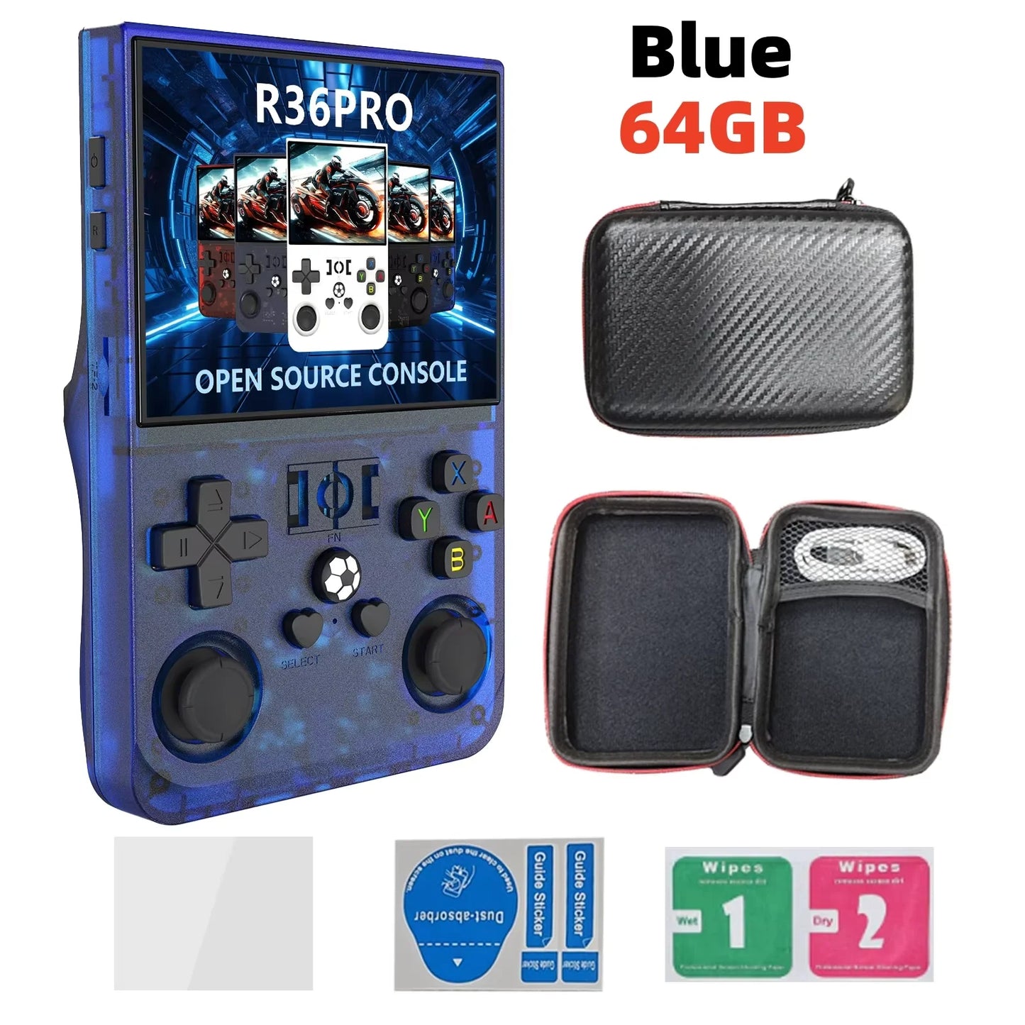 Retro Handheld Game Console R36S - 3.5" IPS Screen - 128GB Storage - Linux System - Portable Pocket Player (R36 Ultra/PRO)