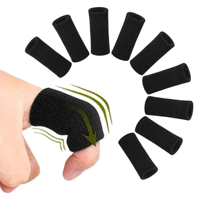 Athletic Finger Support Sleeves - 10 Pack Compression Guards for Basketball, Volleyball, Gym & Sports