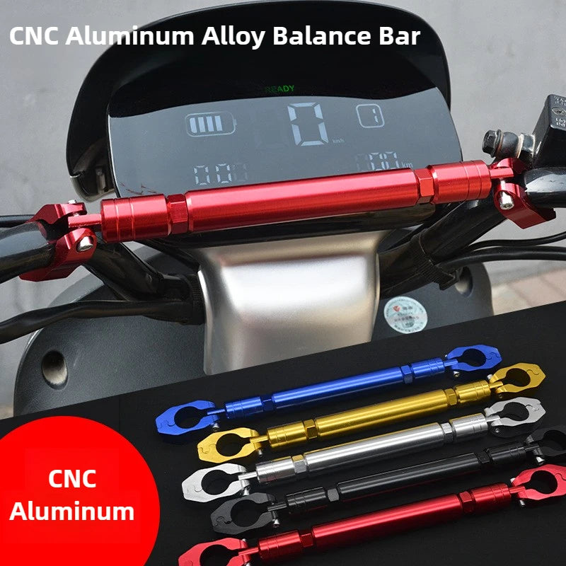 22mm Motorcycle Handlebar Crossbar - Adjustable Reinforcement Balance Bracket with Handle Grips | Steering Stabilizer Expansion Rod Replacement