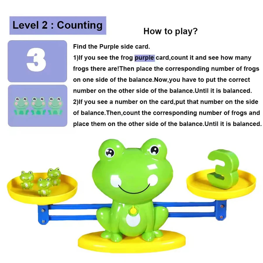 Frog Balance Scale Math Learning Toy - Addition & Subtraction Educational Game for Early Childhood Development