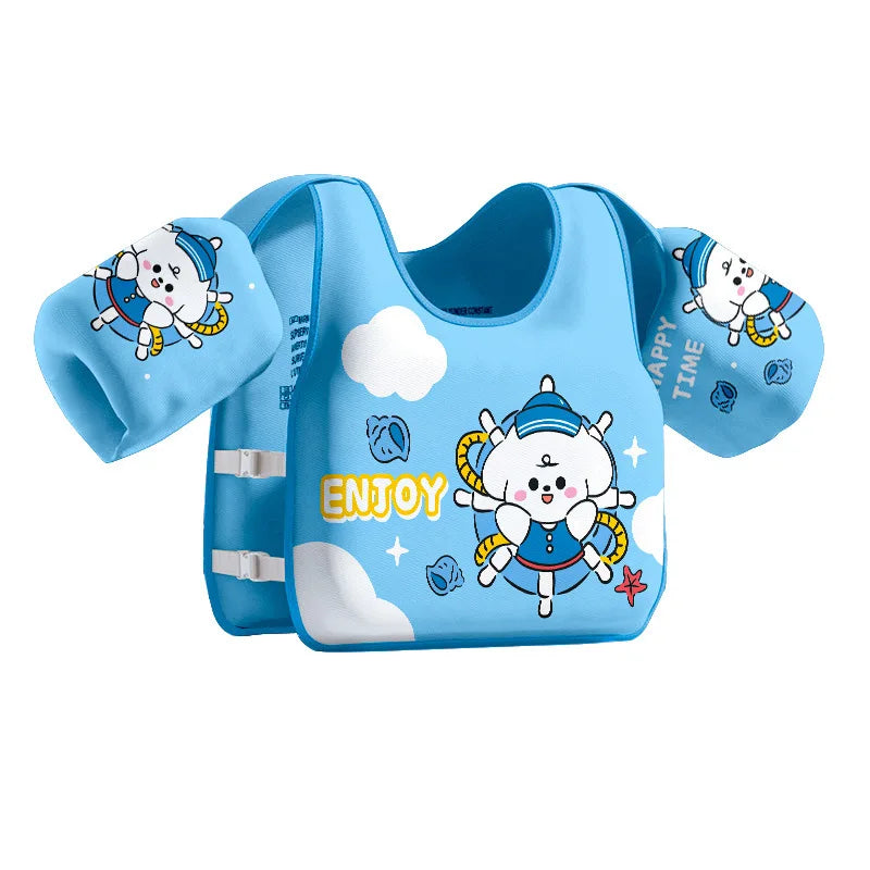 Kids Swimming Safety Vest - Inflatable Pool Float Ring with Arm Support for Children Water Play Equipment