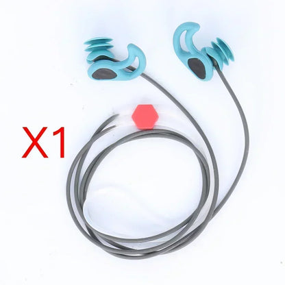 Universal-Fit Waterproof Ear Plugs with Sound Transmission - Swimming Surfing Diving Water Sports Accessories with Lanyard