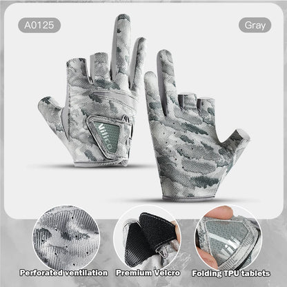 Men's Summer Fishing Gloves - Ice Silk Breathable Three-Finger Cut Design with UV Protection & Anti-Slip Grip (1 Pair)