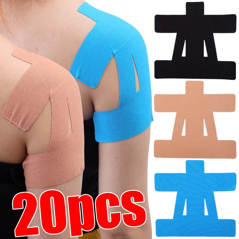 Precut Kinesiology Shoulder Tape - Waterproof & Breathable Elastic Sports Tape for Pain Relief & Muscle Support