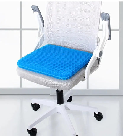 Gel Seat Cushion - Breathable Honeycomb Design for Pressure Relief, Back & Tailbone Pain - Summer Comfort for Home, Office, Wheelchair & Car