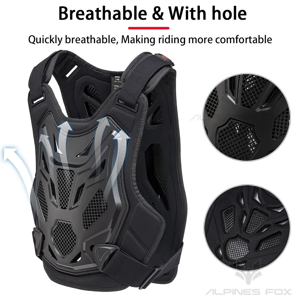 All-Season Motorcycle Armor Vest - PE Shell Body Protection for Motocross, Dirt Bike & MTB - Men & Women