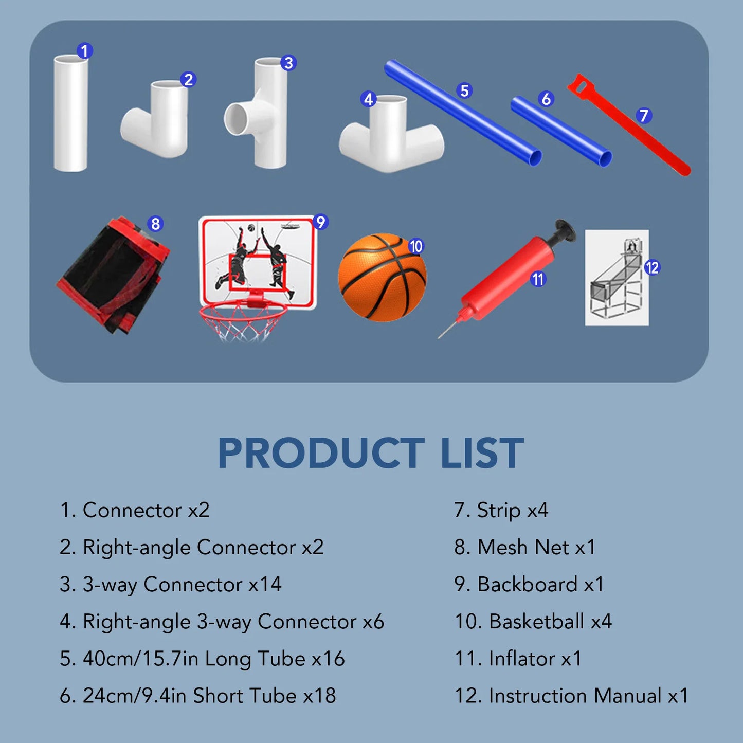 Adjustable Kids Basketball Hoop Set - Indoor/Outdoor Training System with 4 Balls (88cm-140cm Height Range)