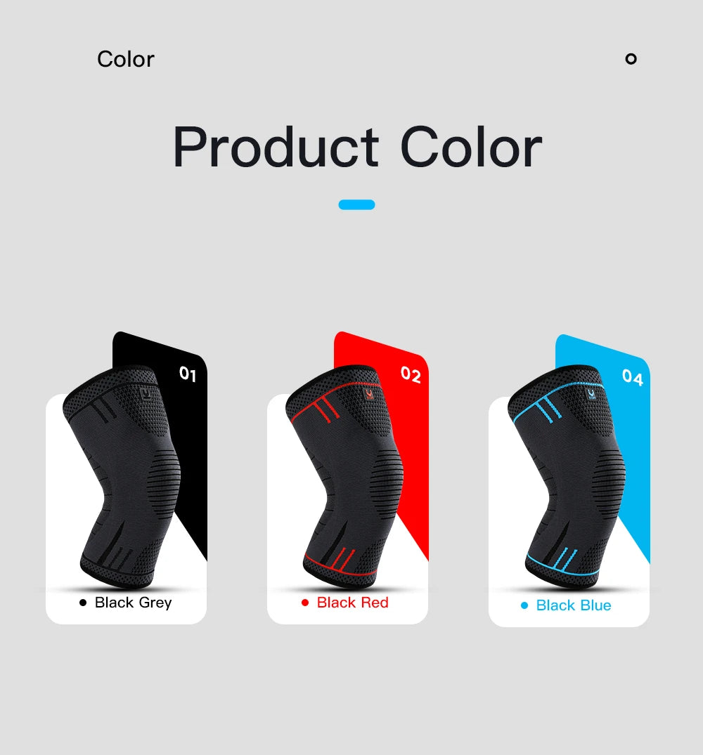 Compression Knee Support Sleeve - Elastic Breathable Knee Brace with Cushioning for Basketball, Volleyball, Running & Gym