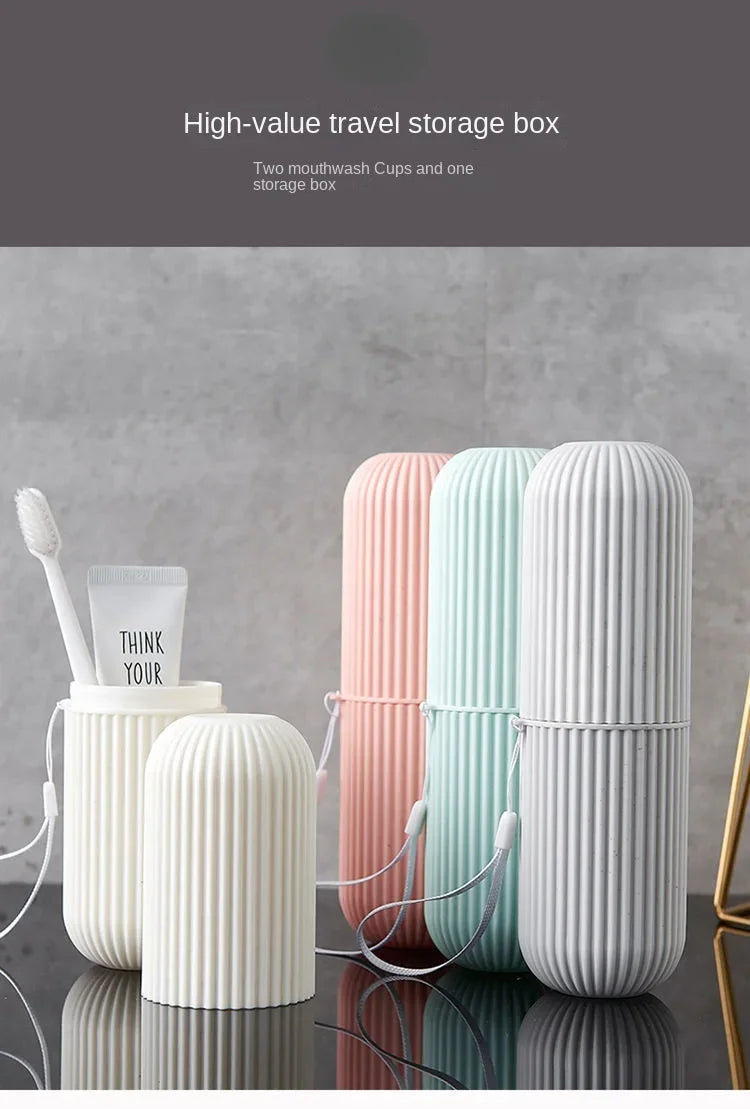 Portable Travel Toothbrush Storage Cup - Compact Bathroom Organizer Case