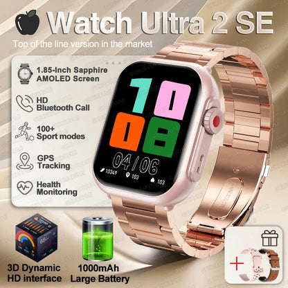 Ultra 2 SE Smart Watch - 1000mAh AMOLED GPS Fitness Tracker with Heart Rate Monitor & HD Calling for iOS & Android