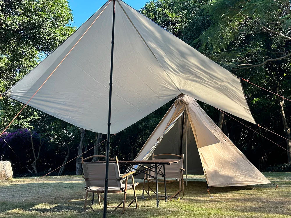 Waterproof Camping Tarp - 3500mm PU Coated 190T Polyester Sun Shelter with UV Protection - Multiple Sizes Available