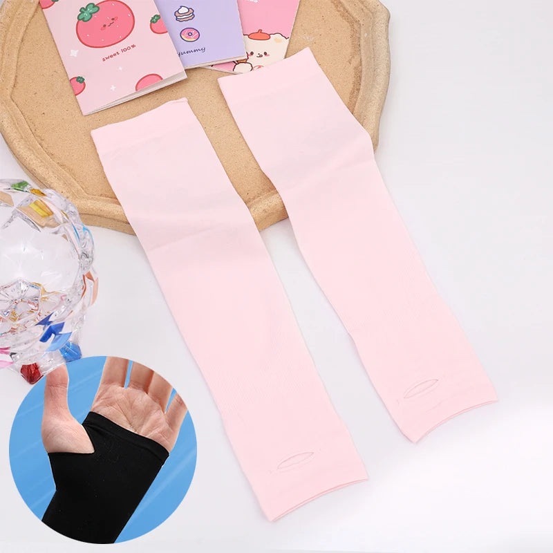 Kids Ice Silk Cooling Arm Sleeves - UV Sun Protection Elastic Sleeves for Boys & Girls Ages 4-12 (Summer Sports & Beach)