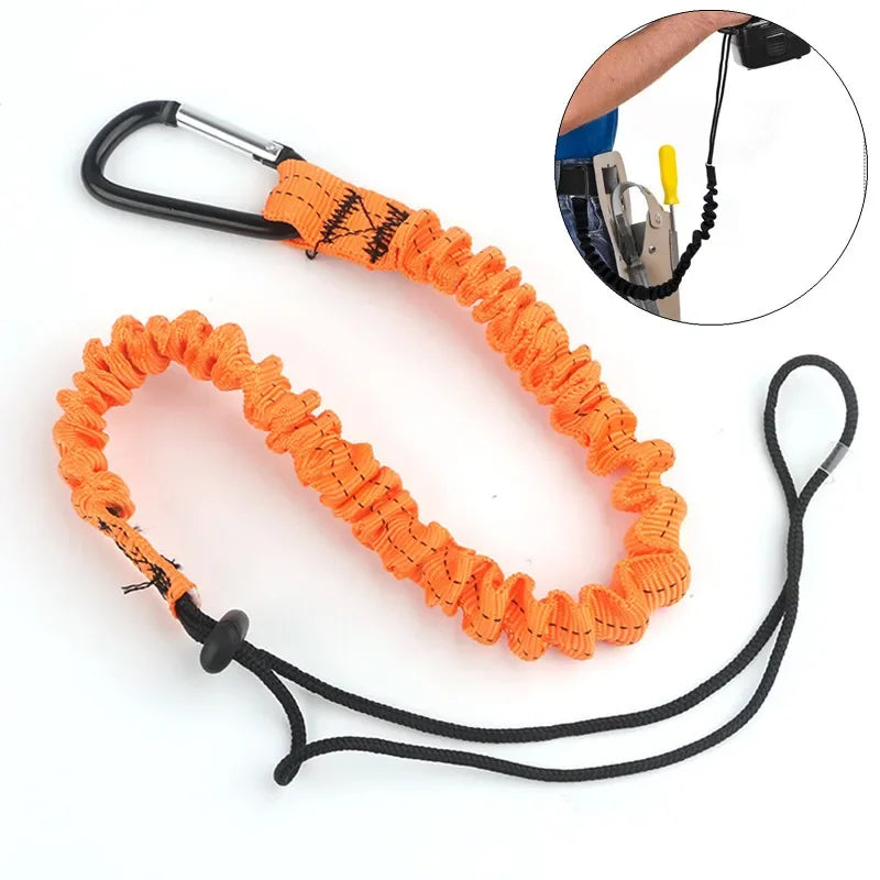 Heavy-Duty Safety Harness for Aerial Work - Elastic Buffer Sling Belt with Anti-Fall Carabiner Hook and Rope Protection System