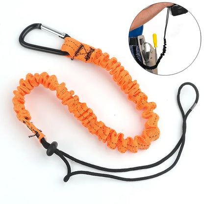 Heavy-Duty Safety Harness for Aerial Work - Elastic Buffer Sling Belt with Anti-Fall Carabiner Hook and Rope Protection System