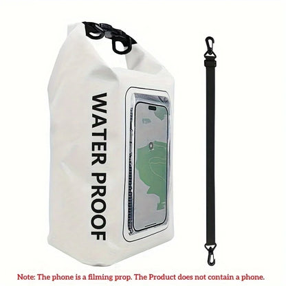 Waterproof PVC Outdoor Dry Bag - 5L & 2L Capacity - Multi-Sport Floating Bag for Swimming, Diving, Kayaking, Rafting & Beach Activities - Crossbody Shoulder Travel Bag for Surfing