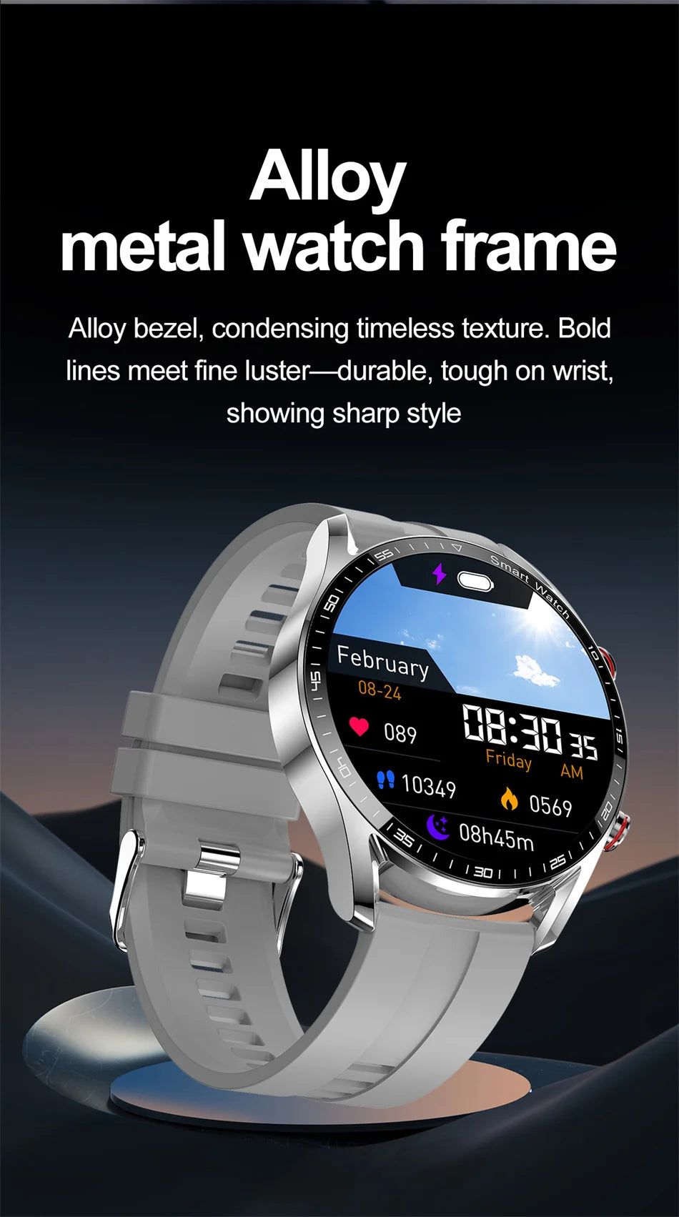 1.53" Full Touch Screen Smart Watch - Multi-Sport Mode with ECG+PPG, Waterproof & Bluetooth Call