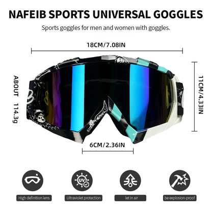 Premium UV400 Motocross Goggles - Dustproof ATV Dirt Bike Racing Glasses for Men, Women, Youth & Kids | MX Skiing Eyewear