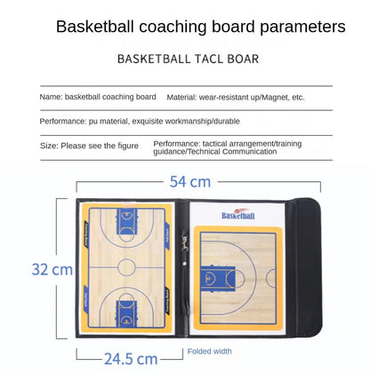 Folding Tactical Basketball Coach Board Magnetic Basketball Tactical Board Portable Competition Game Training Magnet Clipboard