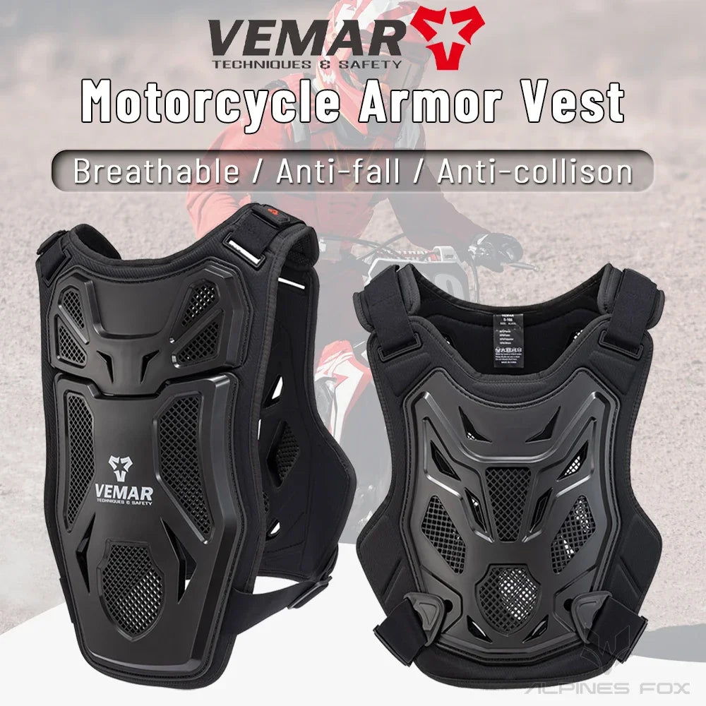 All-Season Motorcycle Armor Vest - PE Shell Body Protection for Motocross, Dirt Bike & MTB - Men & Women