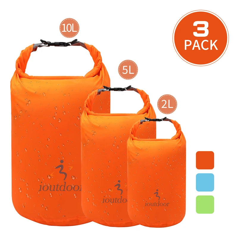 Waterproof Dry Bag 10L - Lightweight Combo Wet/Dry Bag for Kayaking Swimming Fishing Rafting - 210T Polyester