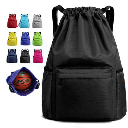 Large Capacity Drawstring Backpack - Sports String Bag for Gym, Swim & Beach - Women & Men
