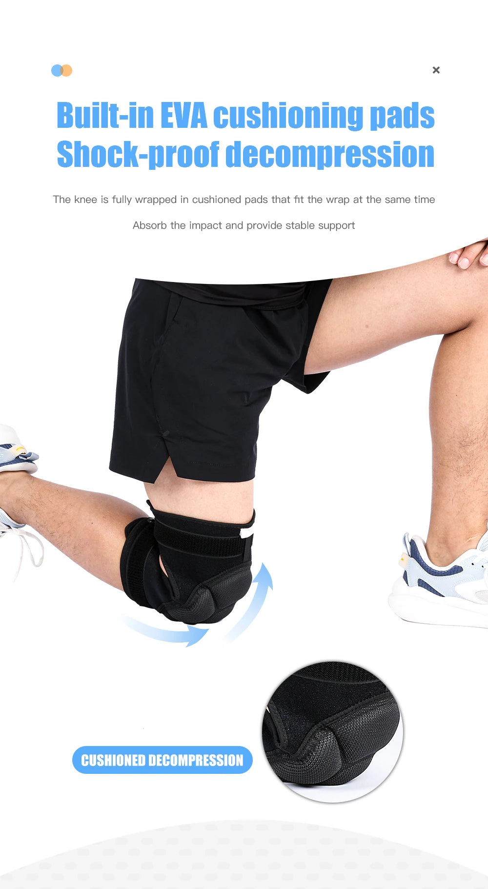 Thickened Anti-Collision Knee Pads - Elastic Pressure Strap Knee Brace for Volleyball, Extreme Sports & Protection