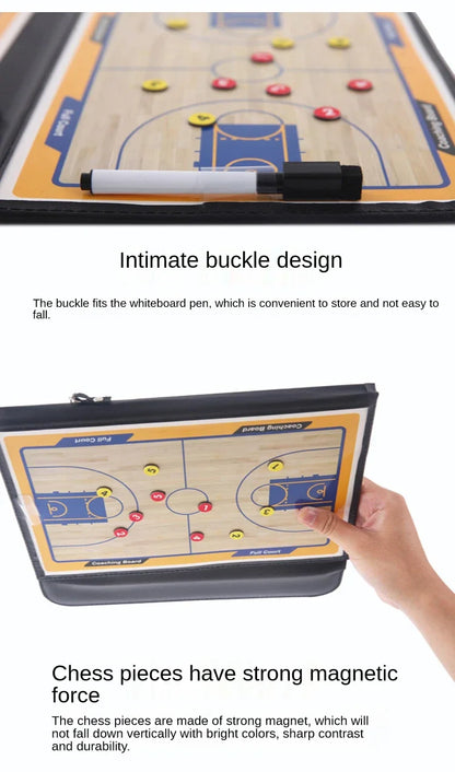 Folding Tactical Basketball Coach Board Magnetic Basketball Tactical Board Portable Competition Game Training Magnet Clipboard